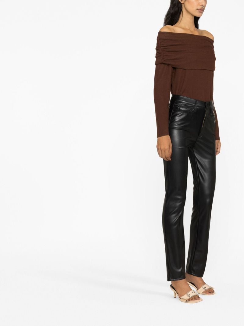 Black Faux-leather Straight-leg Trousers