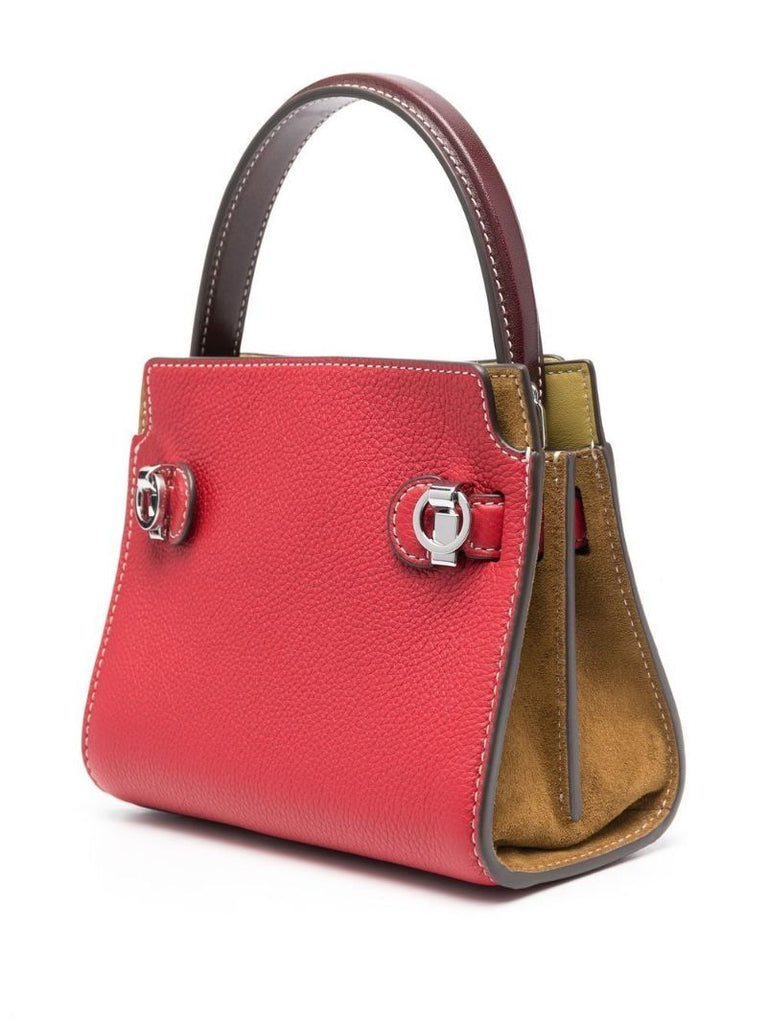 Red Lee Radziwill Double Petite Leather Tote Bag