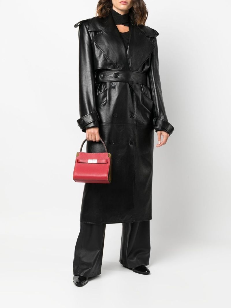 Red Lee Radziwill Double Petite Leather Tote Bag