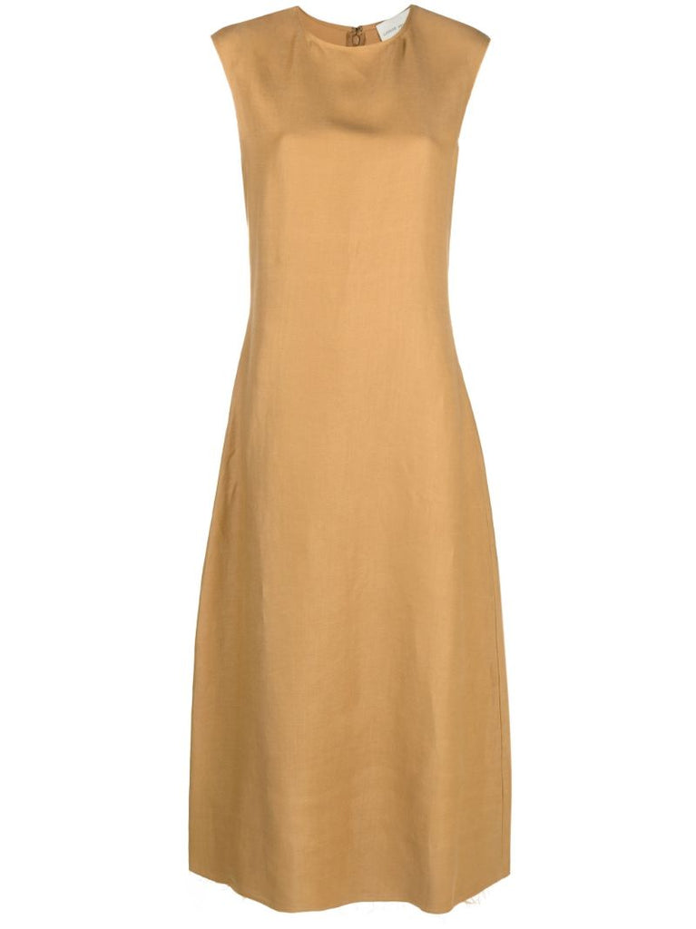 Brown Sonora Linen Mini Dress