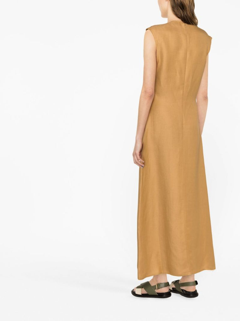 Brown Sonora Linen Mini Dress