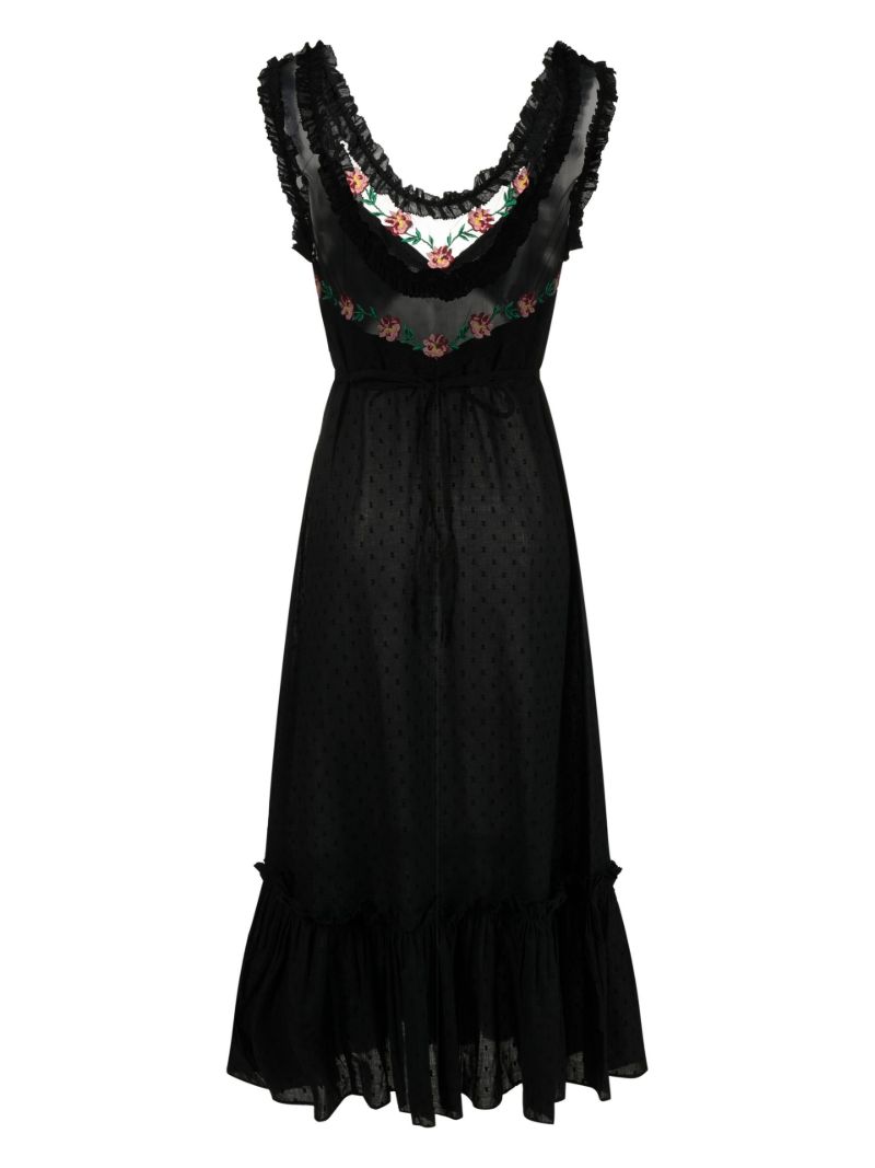 Black Adela Embroidered Nightdress