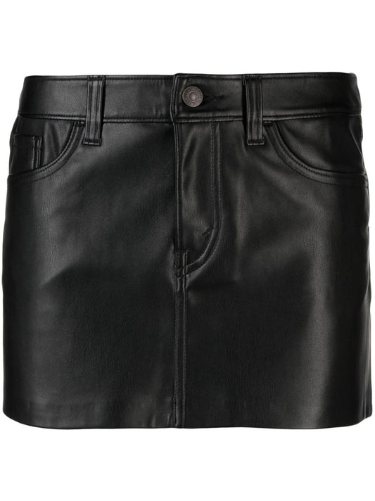 Black Faux Leather Mini Skirt