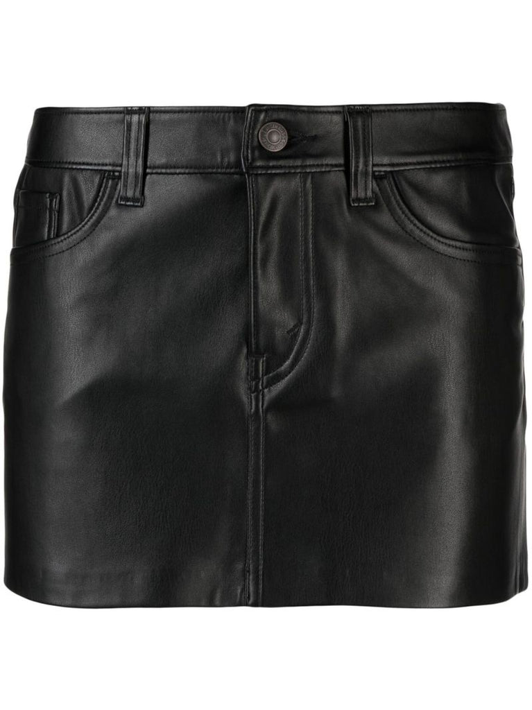 Black Faux Leather Mini Skirt