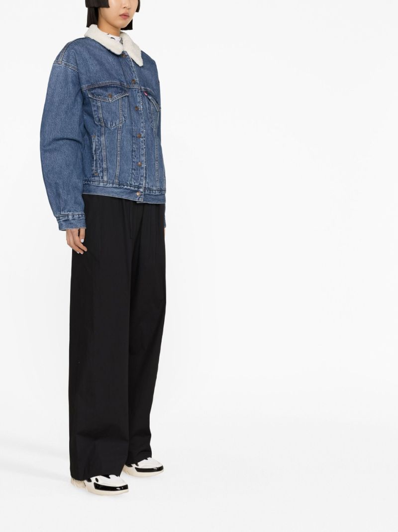 Blue Fleece Collar Denim Jacket