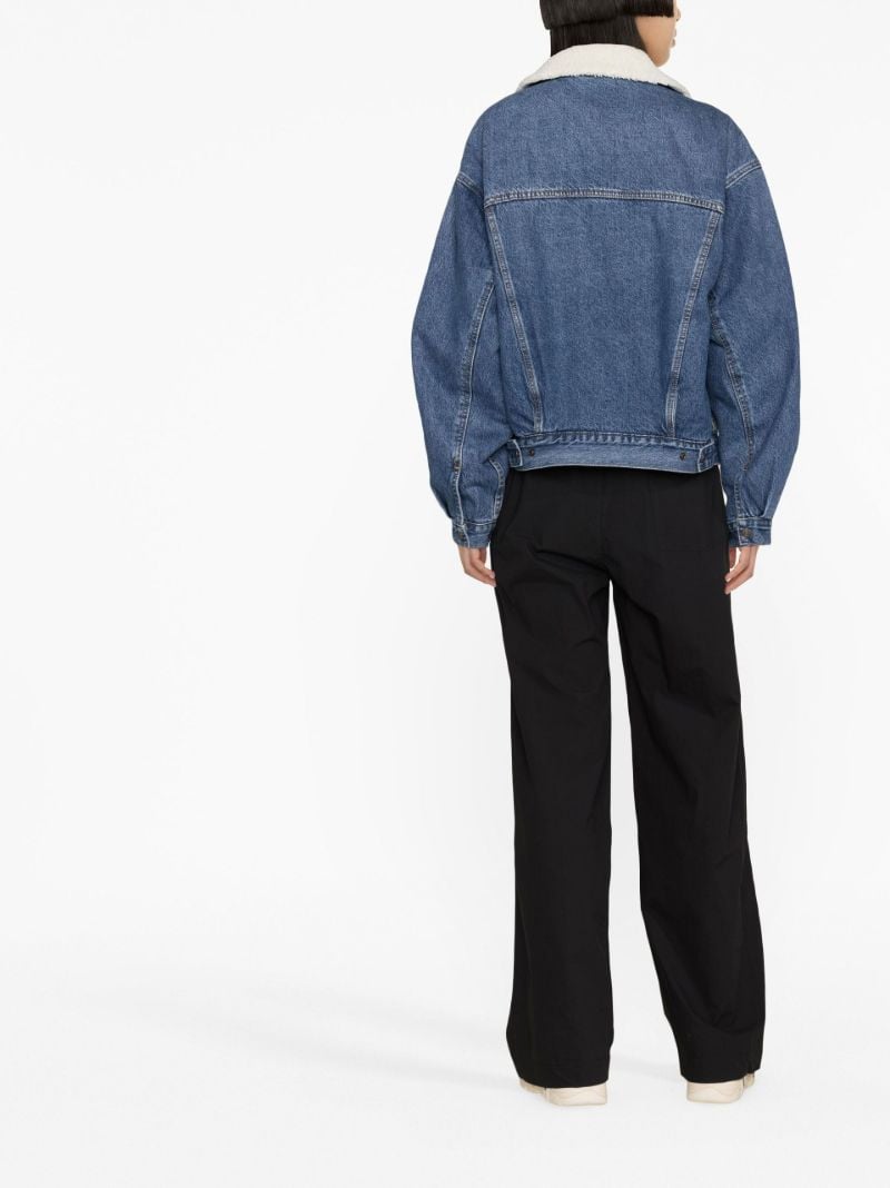 Blue Fleece Collar Denim Jacket