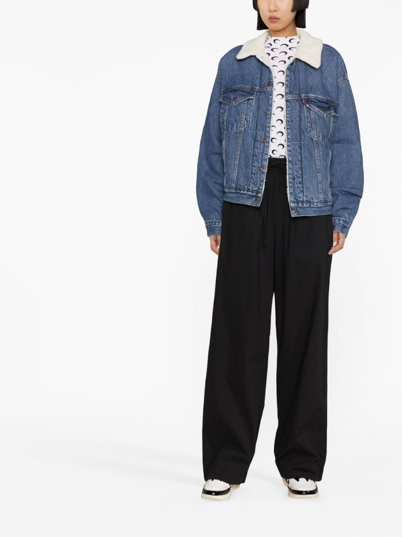 Blue Fleece Collar Denim Jacket
