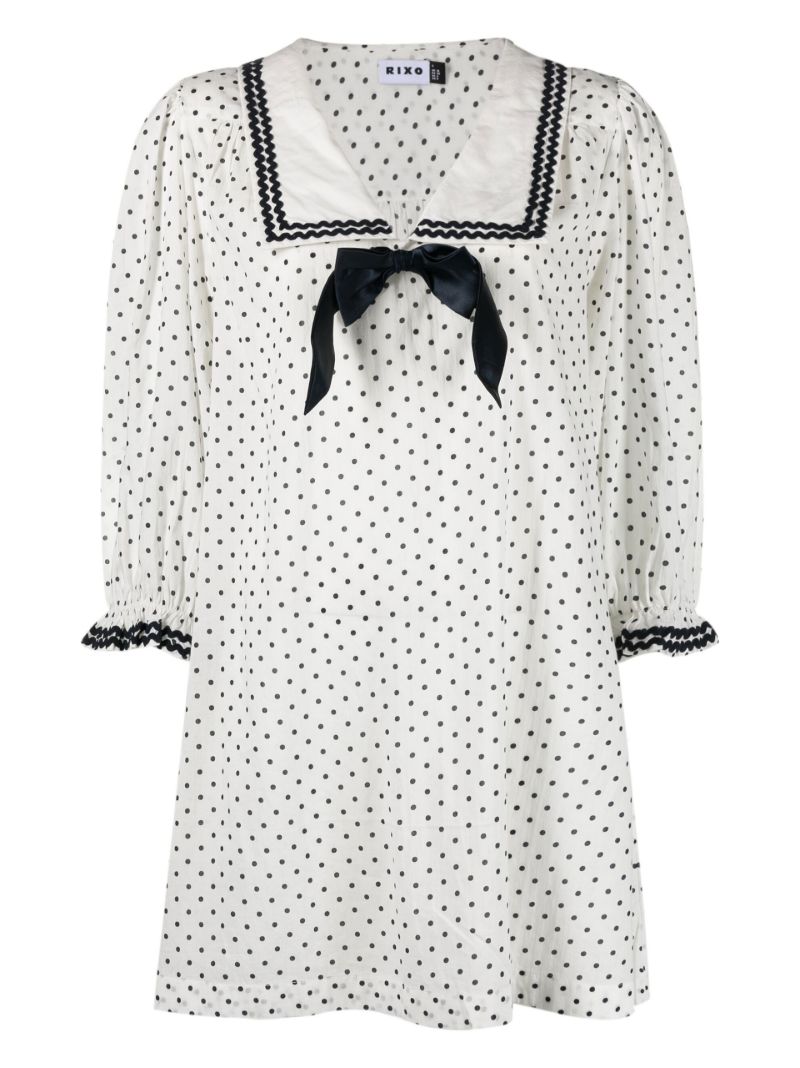 White Doris Polka Dot Nightdress