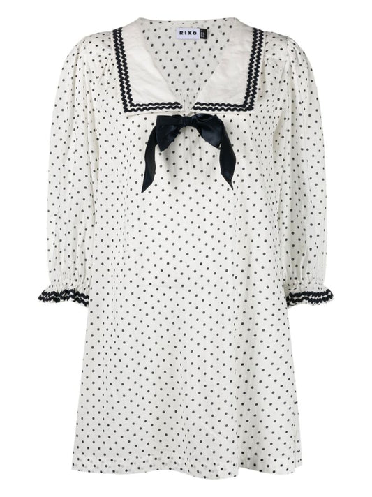White Doris Polka Dot Nightdress