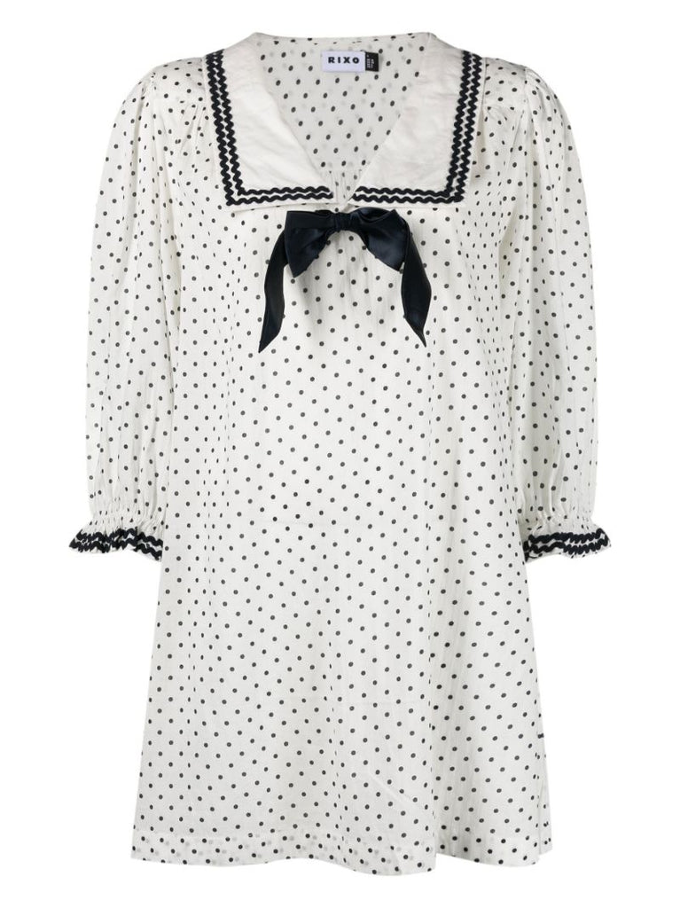 White Doris Polka Dot Nightdress