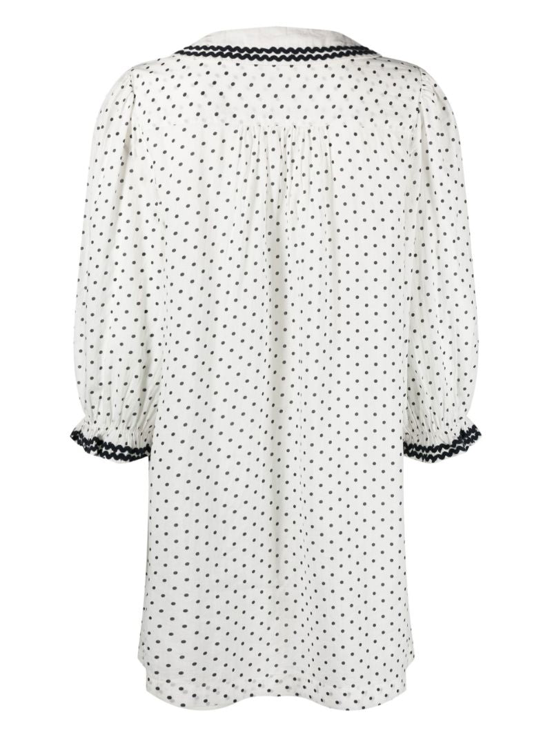White Doris Polka Dot Nightdress