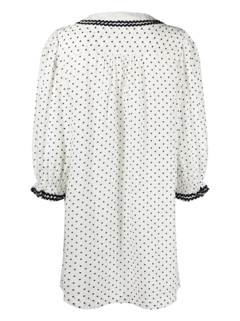 White Doris Polka Dot Nightdress