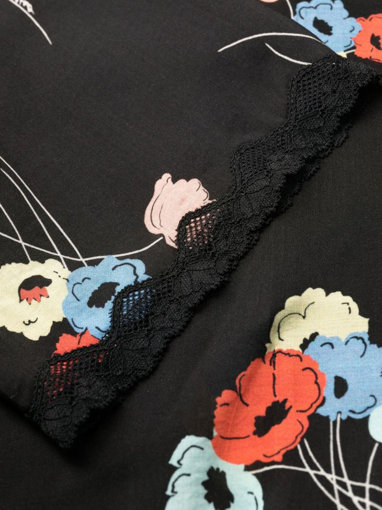 Black Mallory Floral Print Robe