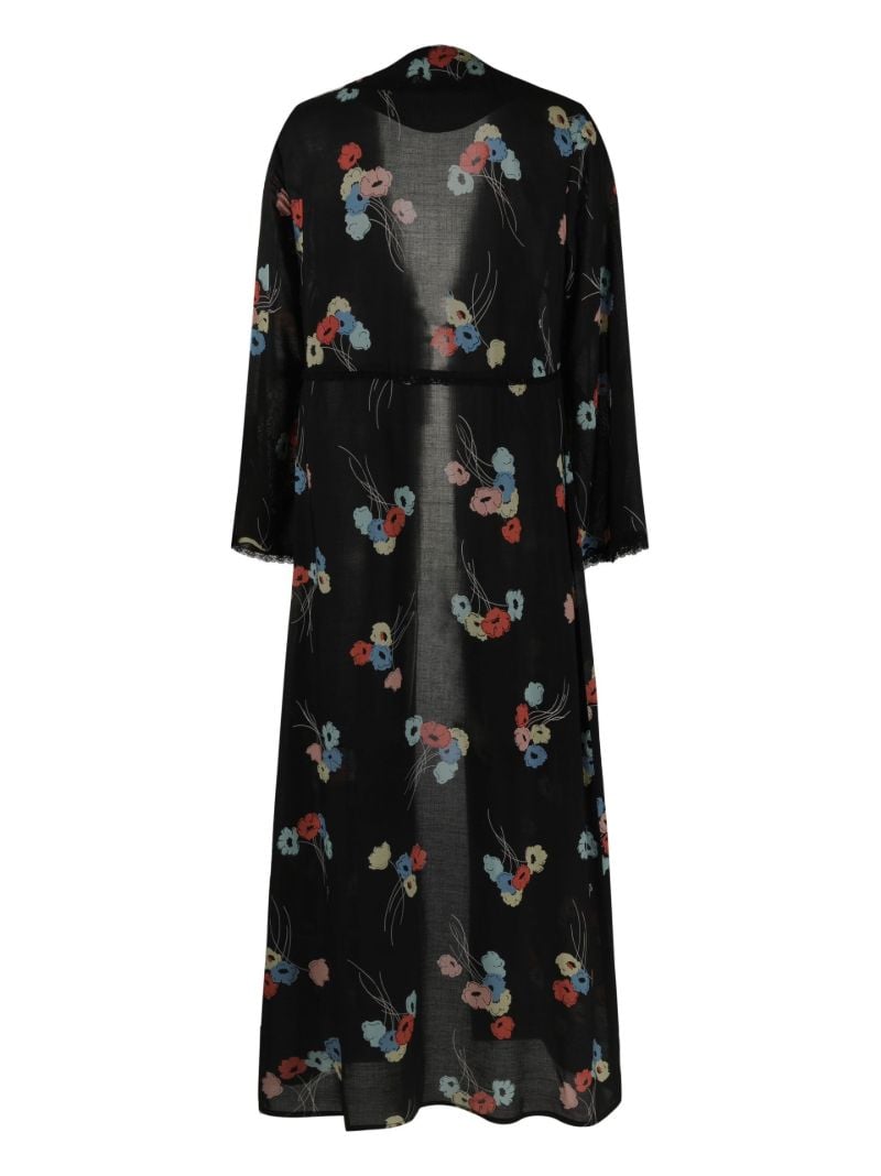 Black Mallory Floral Print Robe