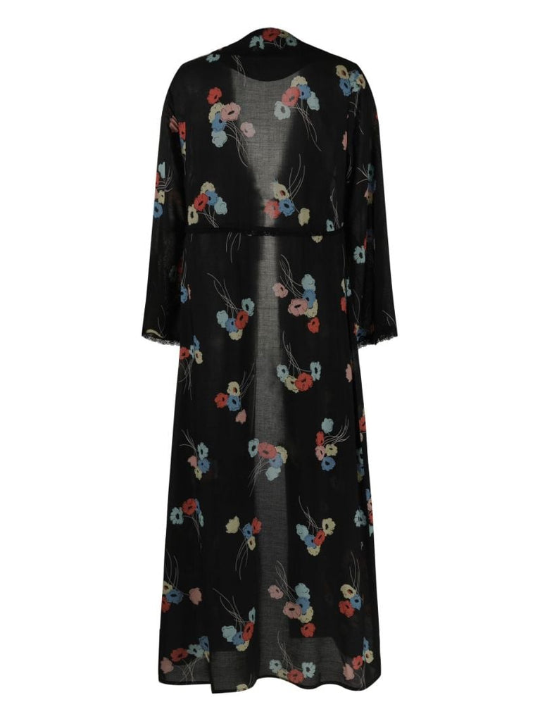 Black Mallory Floral Print Robe