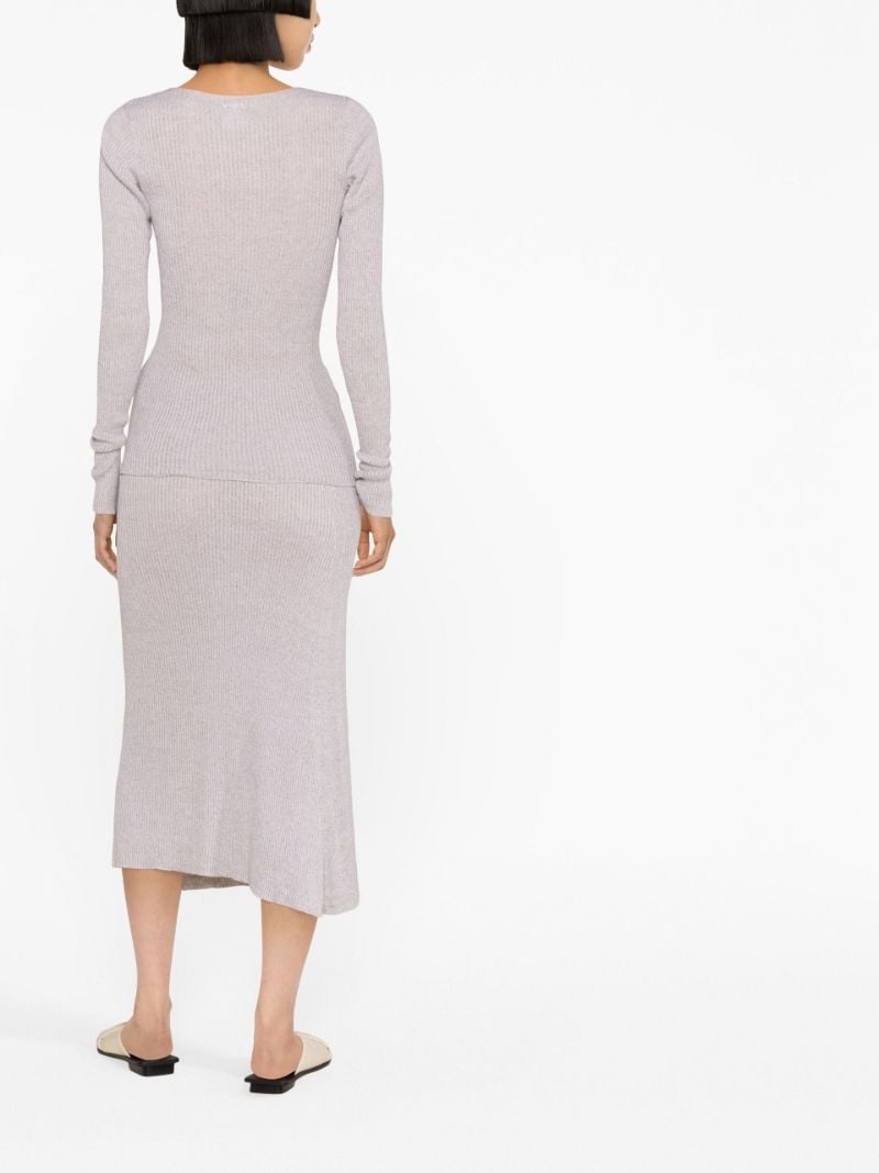 Neutral Loulou Ribbed-knit Cardigan