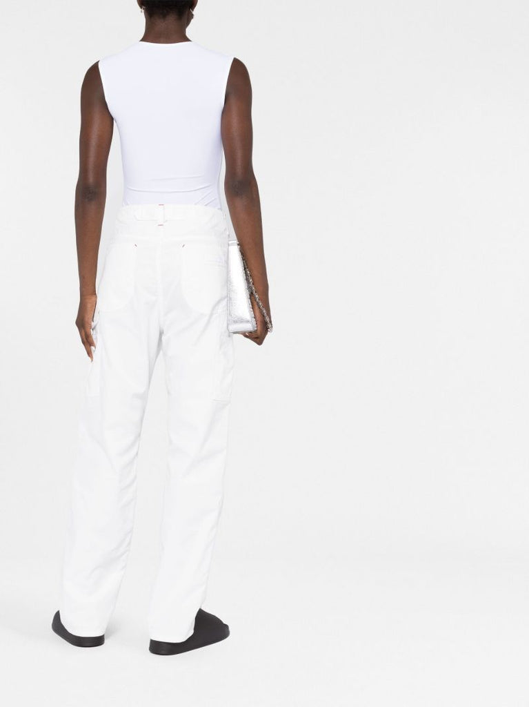 White Lenox Sleeveless Bodysuit