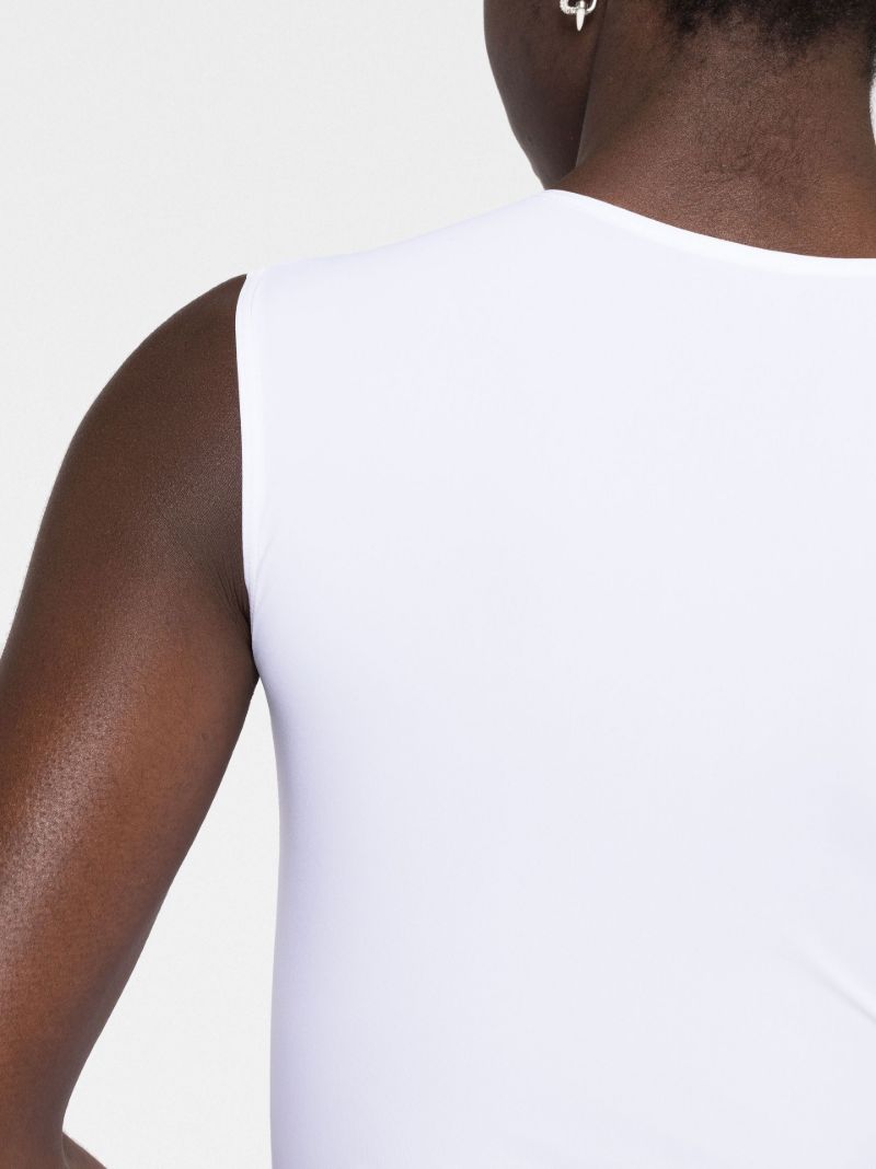 White Lenox Sleeveless Bodysuit