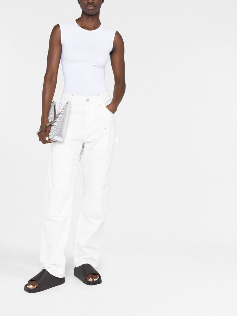White Lenox Sleeveless Bodysuit