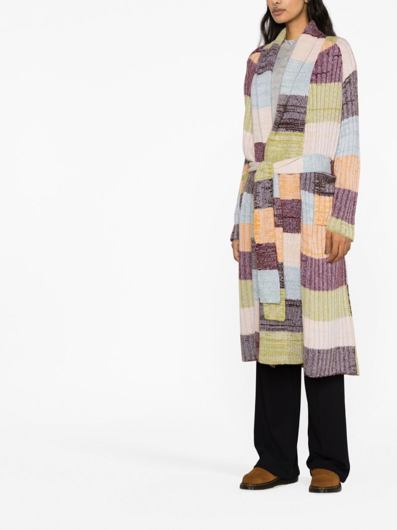 Green Oasis Striped Cashmere Cardigan