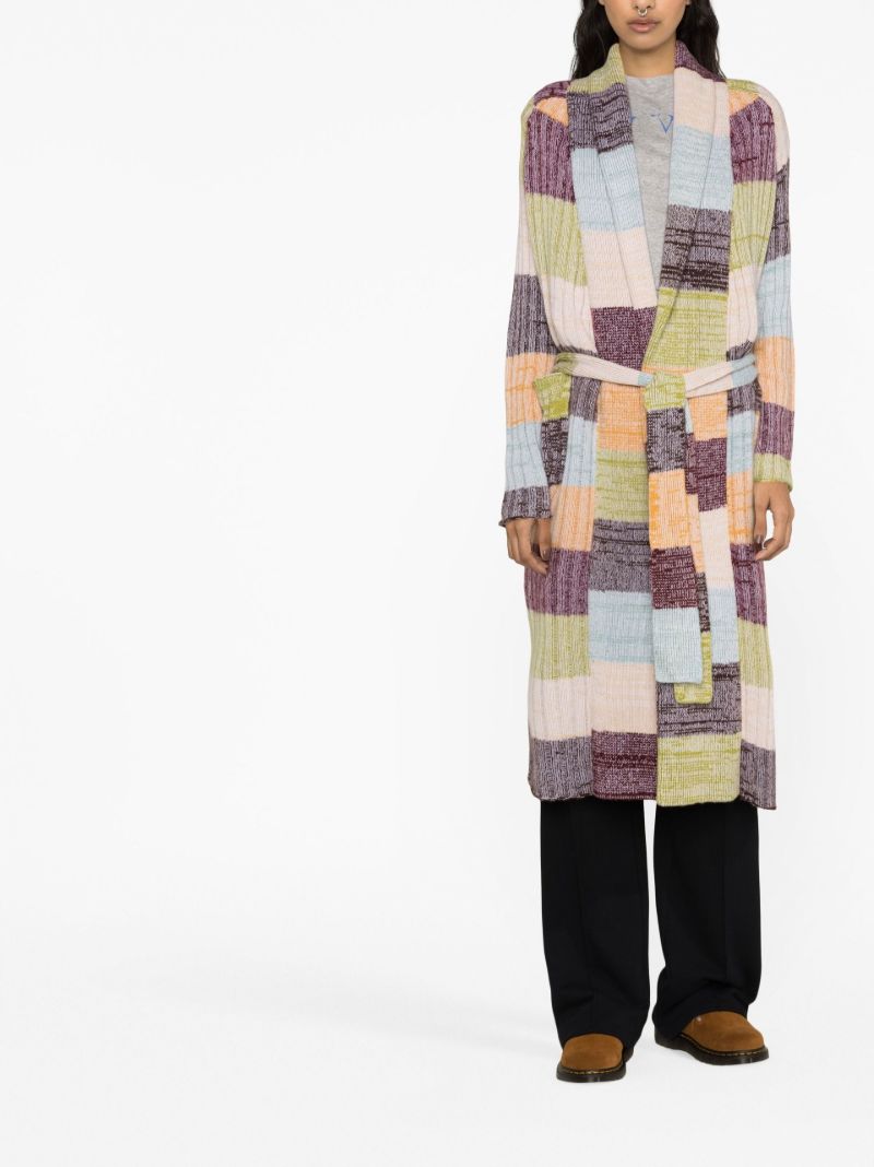 Green Oasis Striped Cashmere Cardigan
