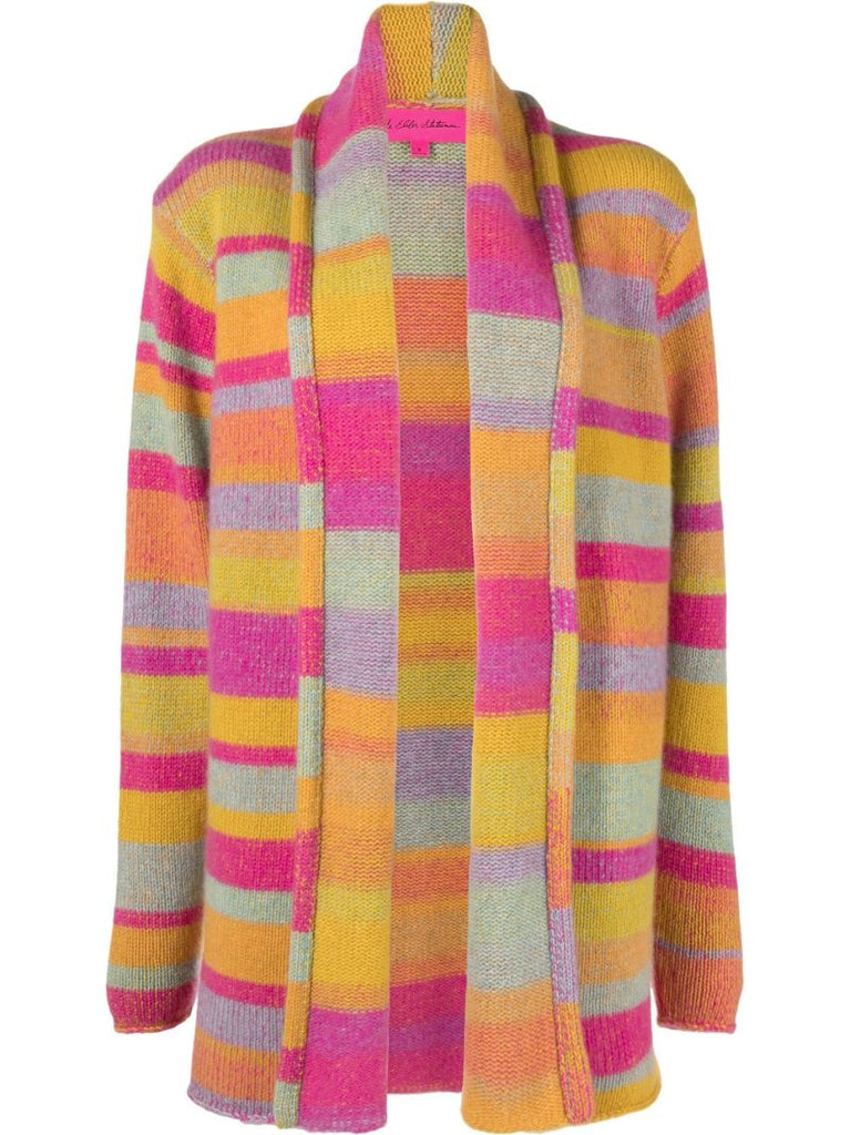 Orange Striped Cashmere Cardigan