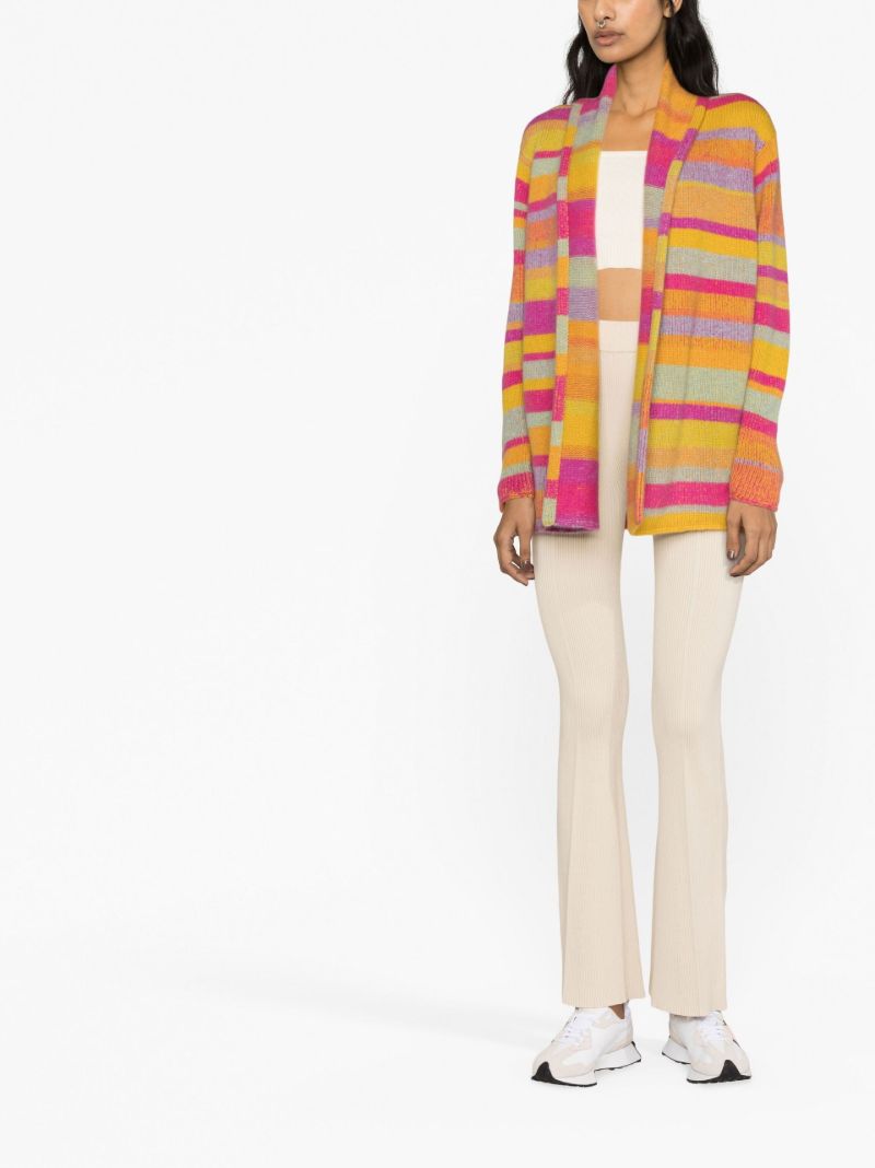 Orange Striped Cashmere Cardigan