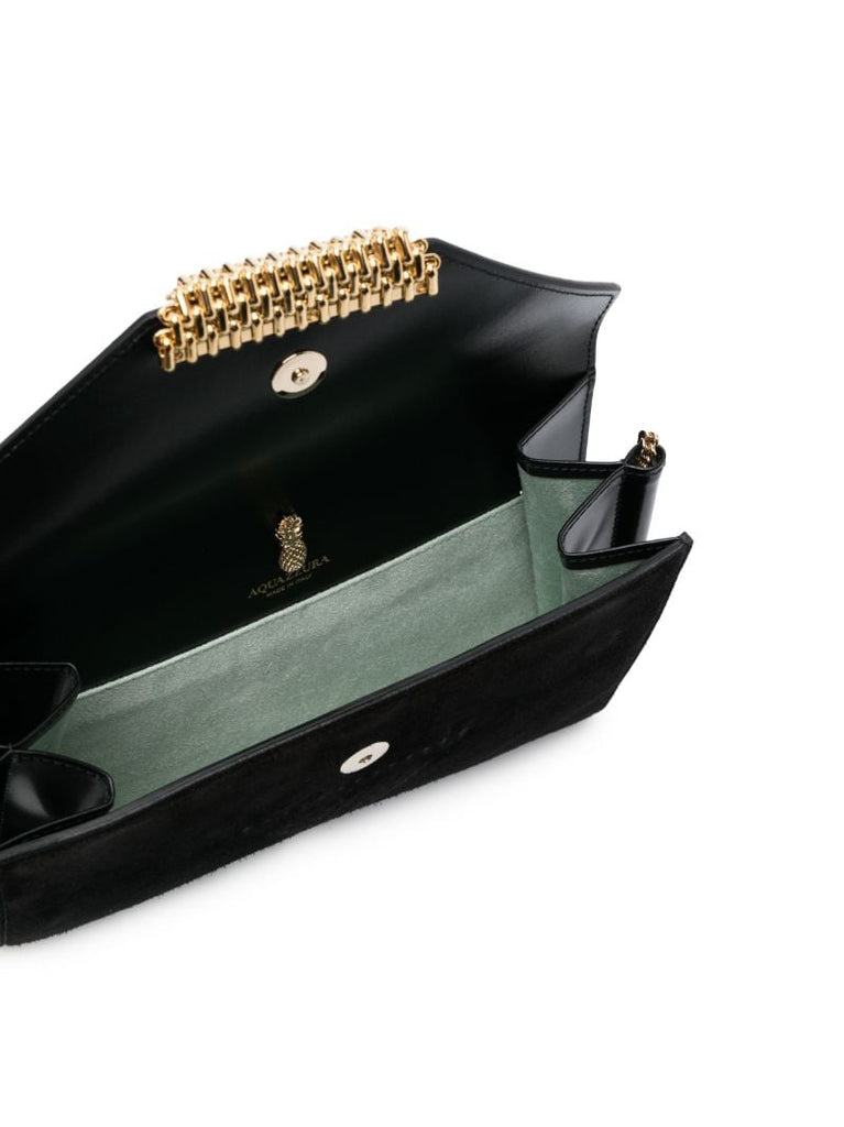 Black Downtown Suede Envelope Clutch Bag