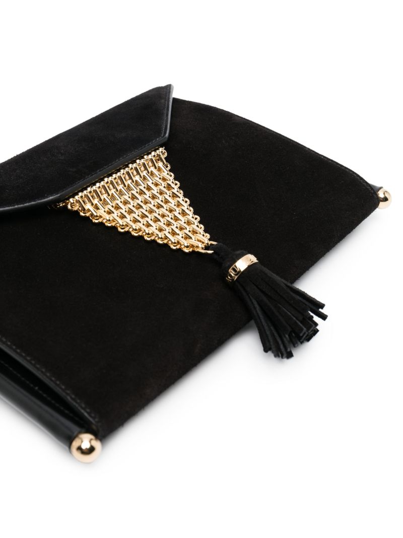 Black Downtown Suede Envelope Clutch Bag
