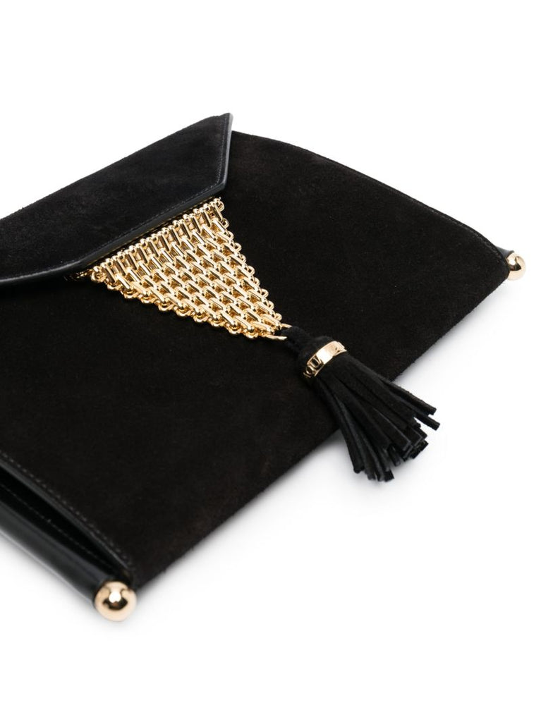 Black Downtown Suede Envelope Clutch Bag