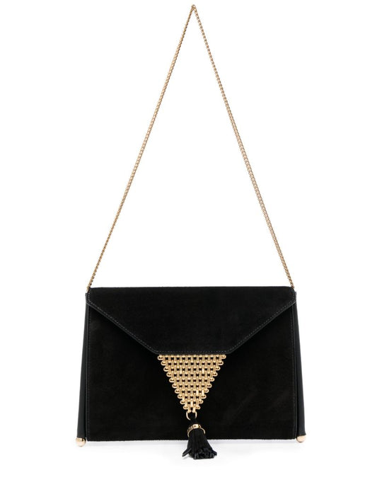Black Downtown Suede Envelope Clutch Bag