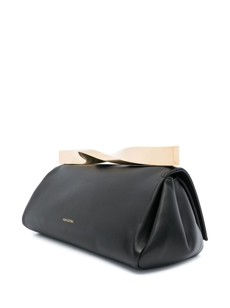 Black Twist Leather Clutch
