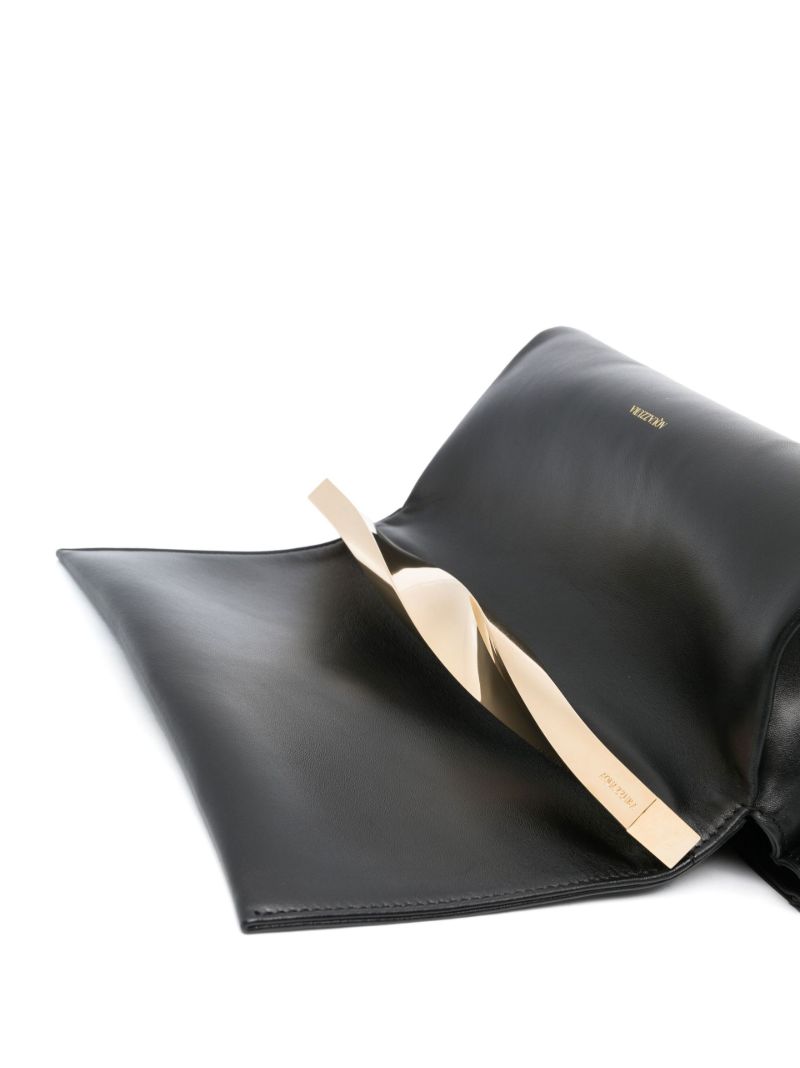 Black Twist Leather Clutch