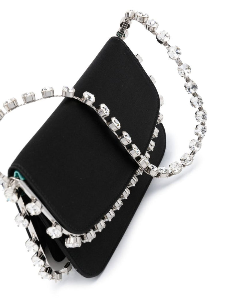 Black Galactic Crystal Satin Mini Bag