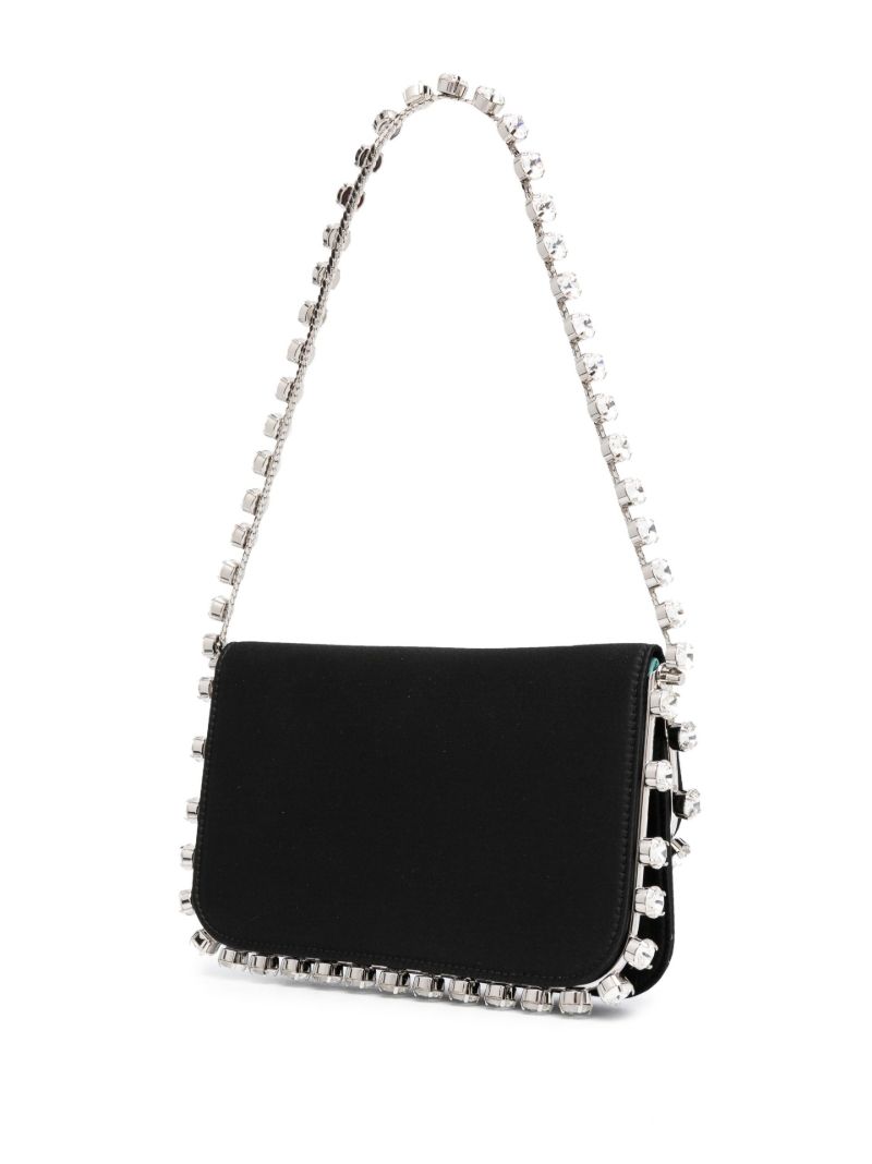 Black Galactic Crystal Satin Mini Bag
