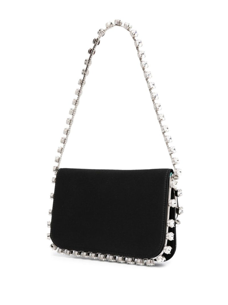 Black Galactic Crystal Satin Mini Bag