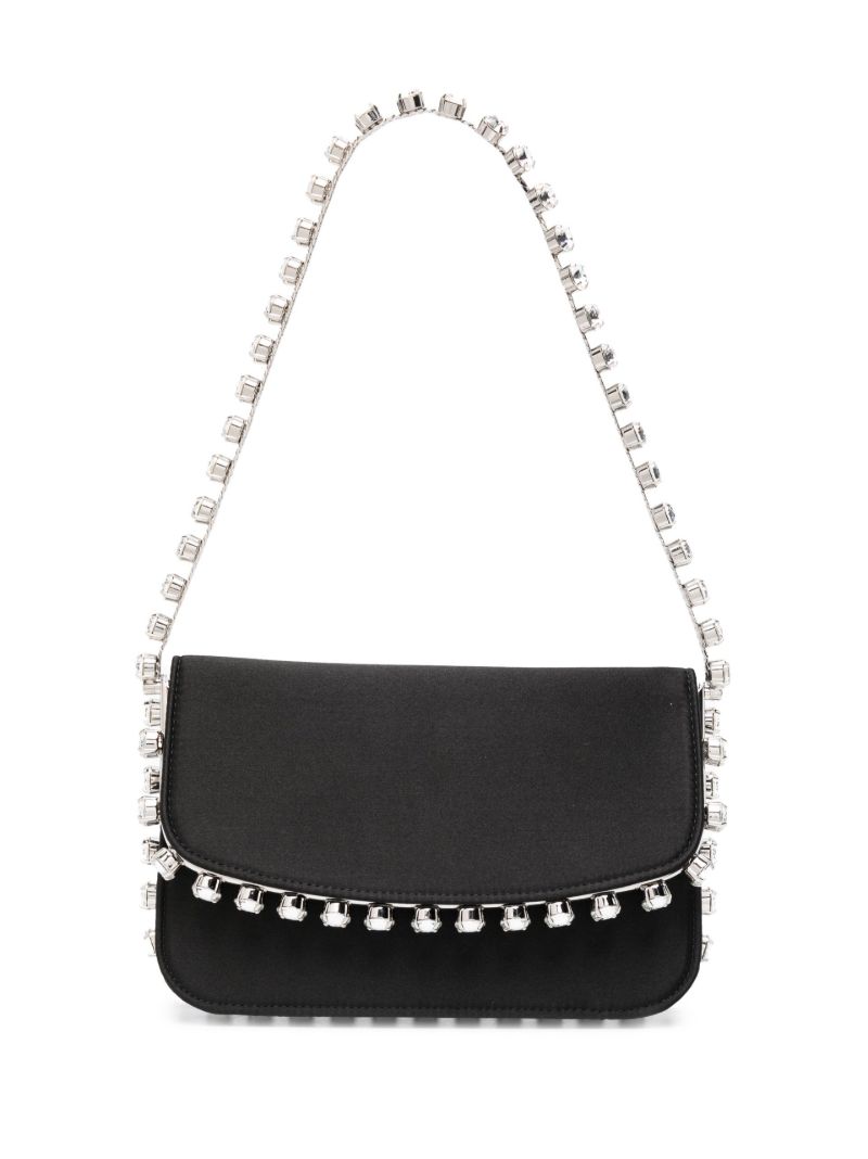 Black Galactic Crystal Satin Mini Bag