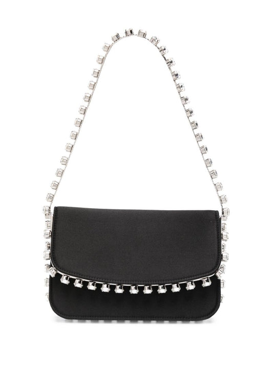 Black Galactic Crystal Satin Mini Bag