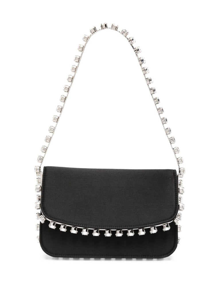 Black Galactic Crystal Satin Mini Bag