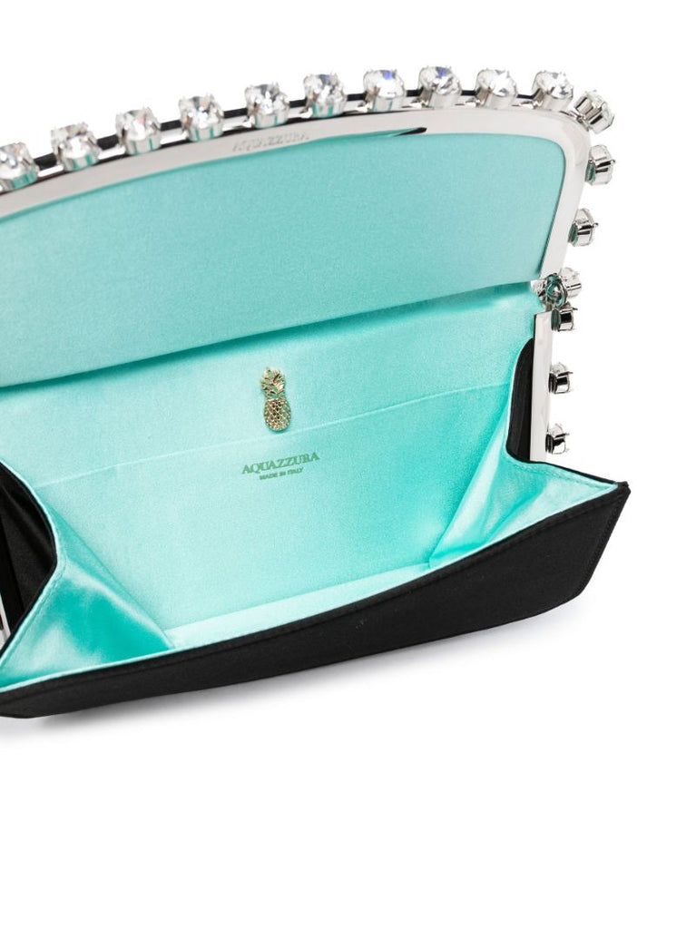 Black Galactic Crystal Satin Mini Bag