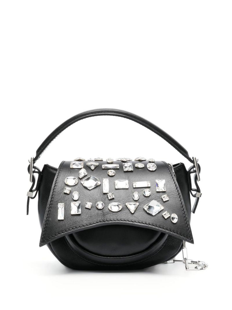 Black Kiks Crystal-embellished Mini Shoulder Bag