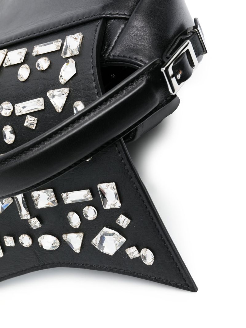 Black Kiks Crystal-embellished Mini Shoulder Bag