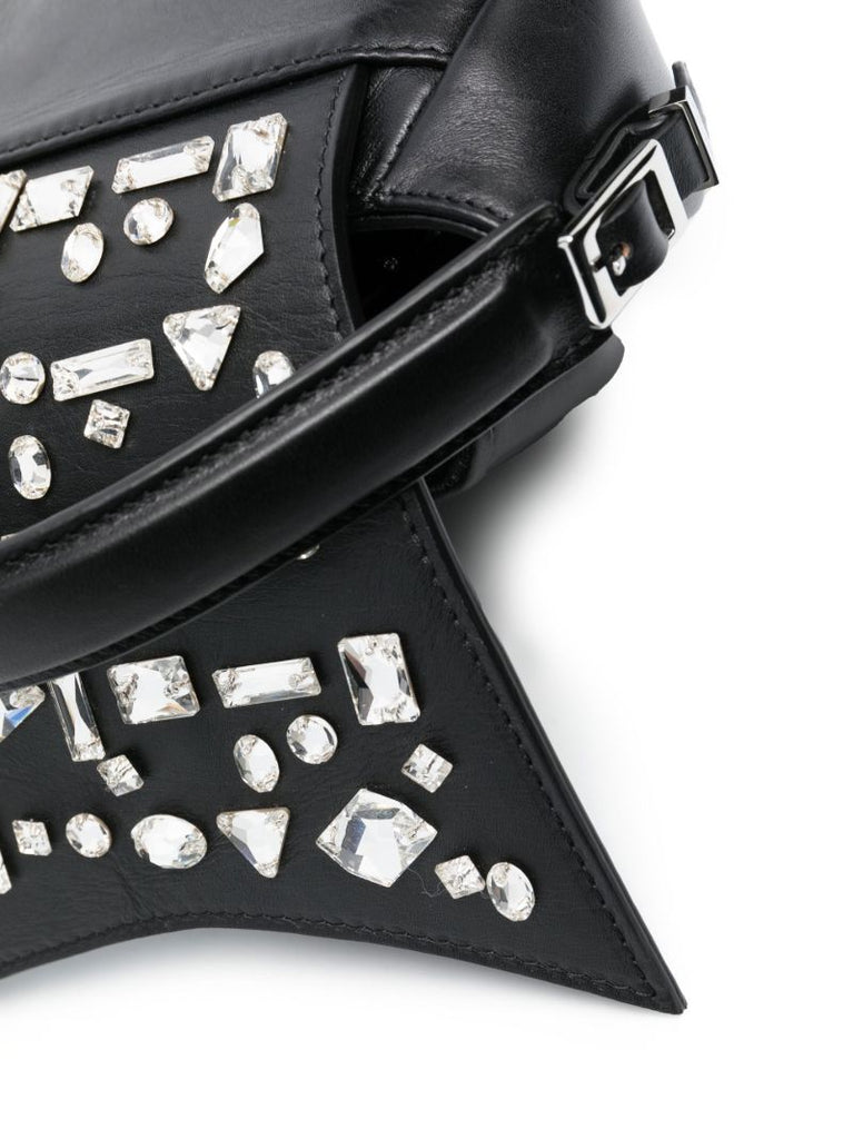 Black Kiks Crystal-embellished Mini Shoulder Bag