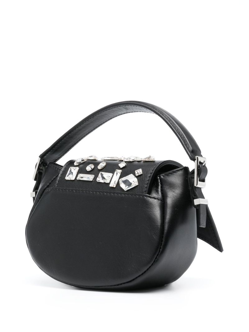Black Kiks Crystal-embellished Mini Shoulder Bag