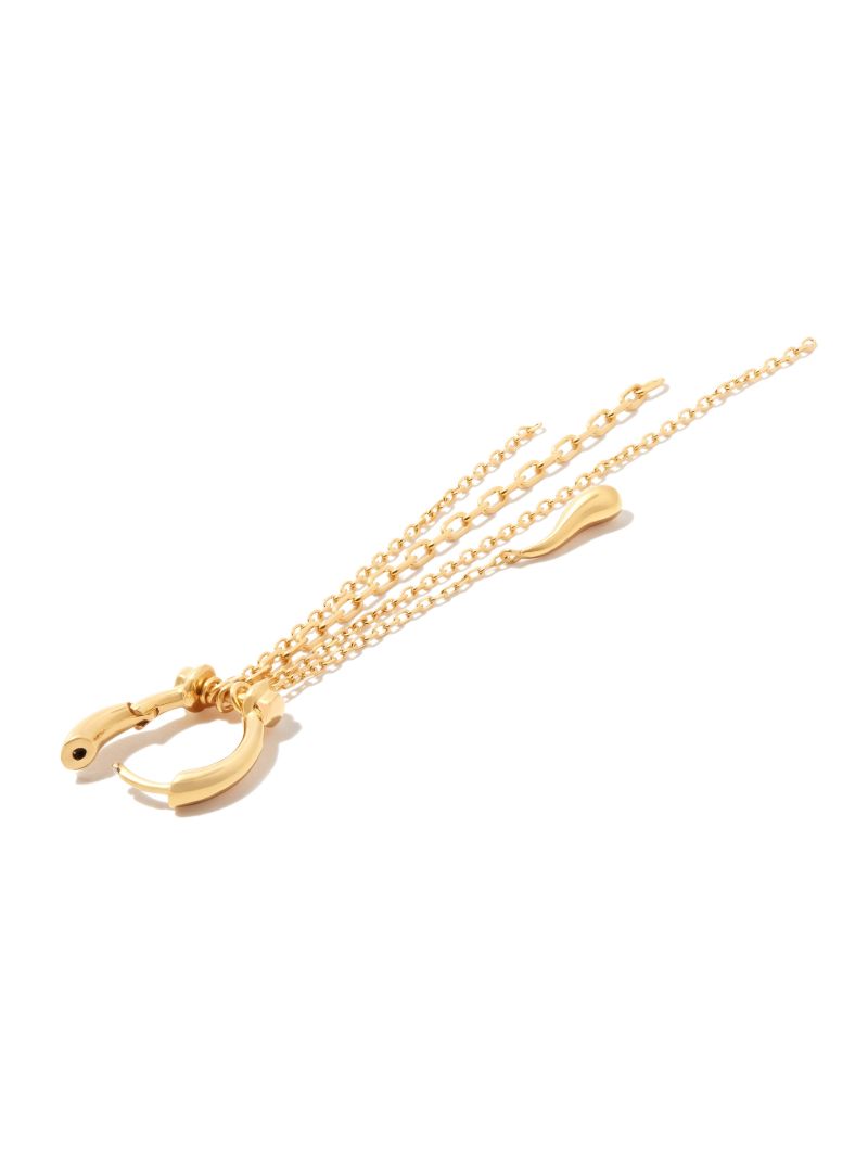 Gold-plated Rain Single Drop Earring