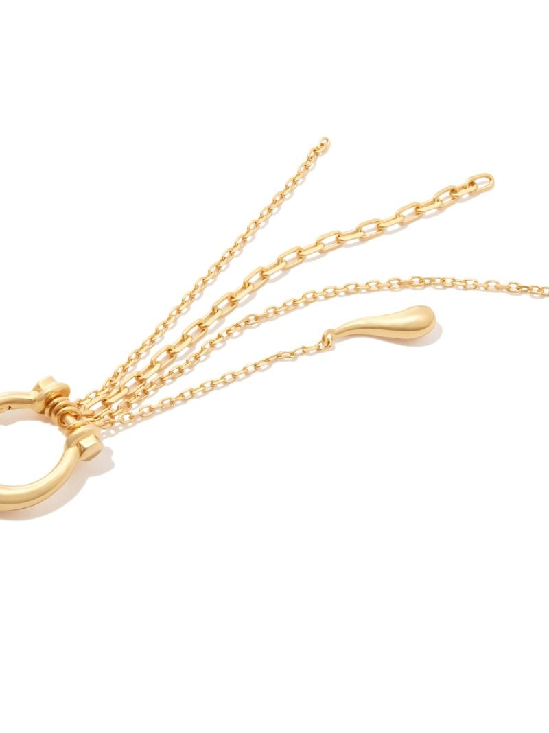 Gold-plated Rain Single Drop Earring