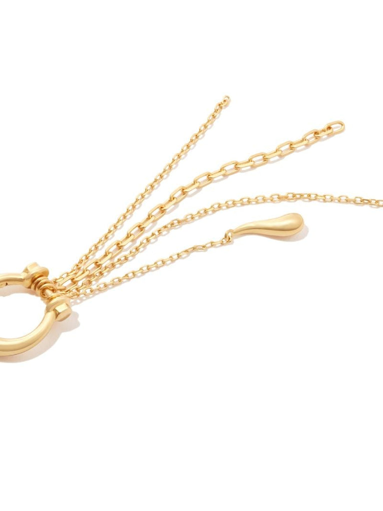 Gold-plated Rain Single Drop Earring