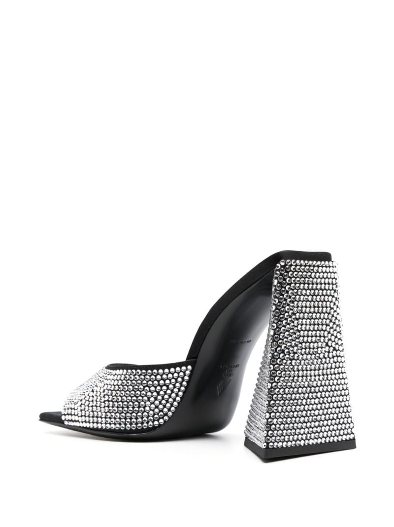 Black Devon 115 Crystal Leather Mules