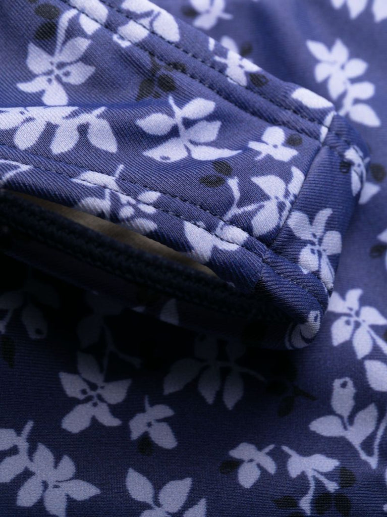 Blue Periwinkle Floral Print Bikini Bottoms