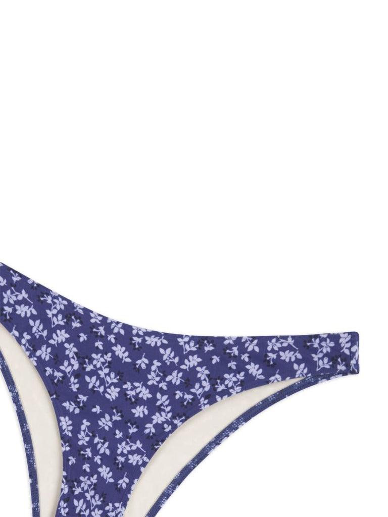 Blue Periwinkle Floral Print Bikini Bottoms